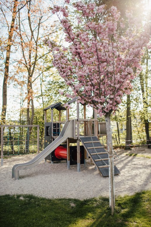 Grossansicht in neuem Fenster: Kindergarten St. Wolfsindis - Klettergerüst mit Rutsche